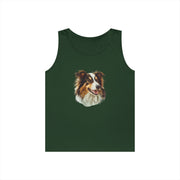 Dog Lover's Unisex Heavy Cotton Tank Top - Cute Pet Art, Custom Gift for Dog Owners, Summer Casual Wear, Animal Lover Apparel