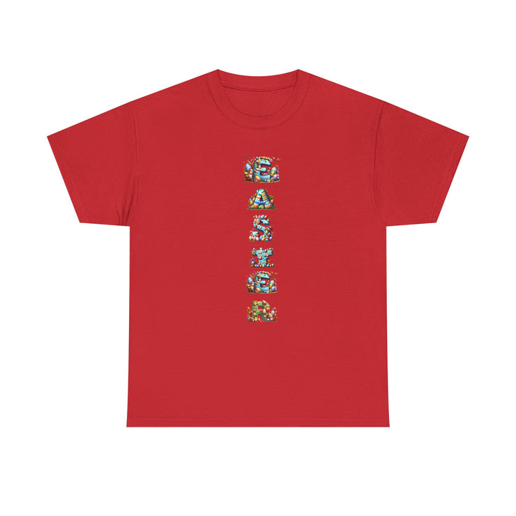 Colorful Cartoon Animal Unisex Heavy Cotton Tee - Gift for Animal Lovers, Cute T-Shirt for Kids & Adults, Fun Birthday, Casual Wear