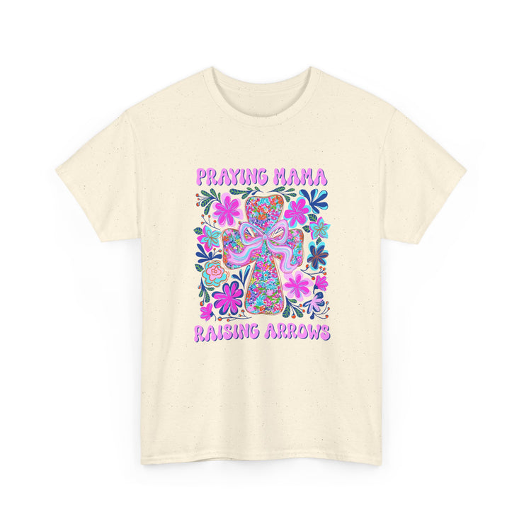 Praying Mama Graphic Tee, Unisex Heavy Cotton T-Shirt for Moms, Gift for Mother's Day,