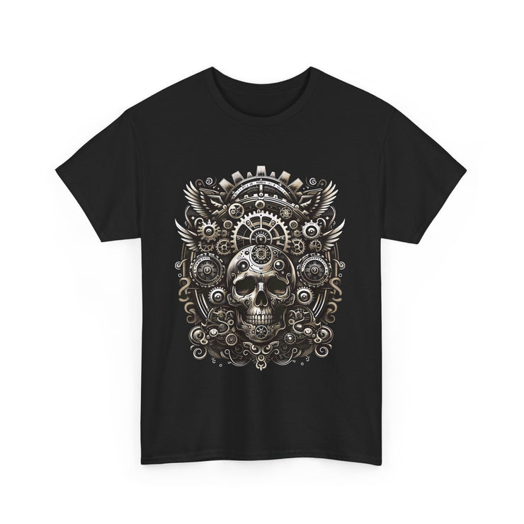 Gothic Skull Tee - Unisex Heavy Cotton T-Shirt, Unique Graphic Shirt, Casual Wear, Edgy Fashion, Gift for Him/Her, Halloween Style