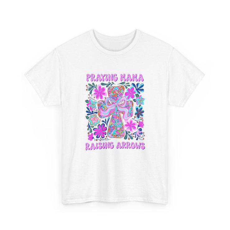 Praying Mama Graphic Tee, Unisex Heavy Cotton T-Shirt for Moms, Gift for Mother's Day,