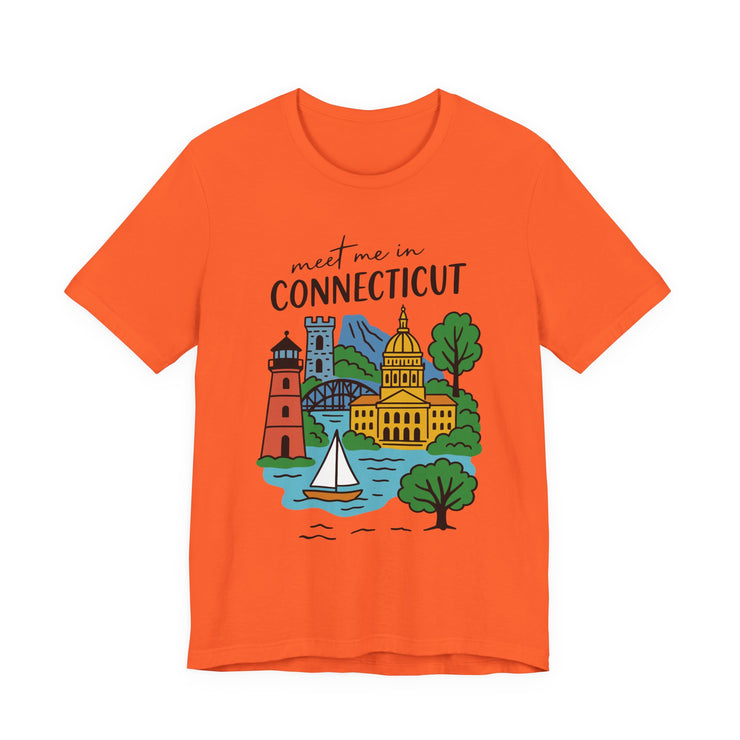 Connecticut Graphic Tee, Unisex Short Sleeve Shirt, Casual Travel Wear, Souvenir Gift, USA States Name