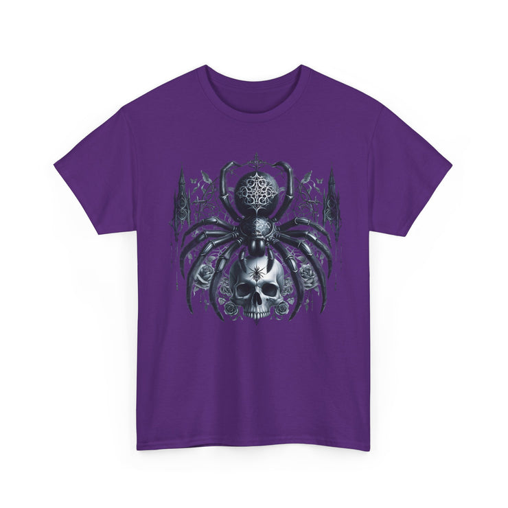 Gothic Spider Graphic Tee | Unisex Heavy Cotton Tee, Halloween Shirt, Alternative Fashion, Edgy Apparel, Gift for Her/Him