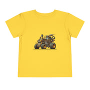 Toddler Short Sleeve Tee with Fun Vehicle Design, Birthday Gift, Kids' Fashion, Playtime Wear, Adventure Apparel