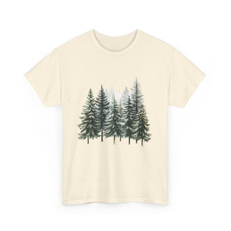 Nature-Inspired Unisex Heavy Cotton Tee, Forest T-Shirt, Outdoor Lifestyle Apparel, Eco-Friendly Gift, Casual Wear, Nature Lover's Top