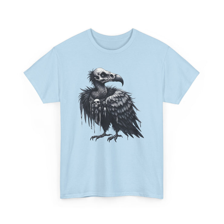 Gothic Vulture Tee, Unisex Heavy Cotton T-Shirt, Edgy Graphic Shirt for Music Lovers, Halloween T-Shirt, Alternative Fashion