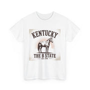 Kentucky Heritage Unisex Heavy Cotton Tee, Vintage Graphic Shirt, Horse Lover Gift, Authentic State Pride Apparel, Casual Everyday Wear, USA States Design