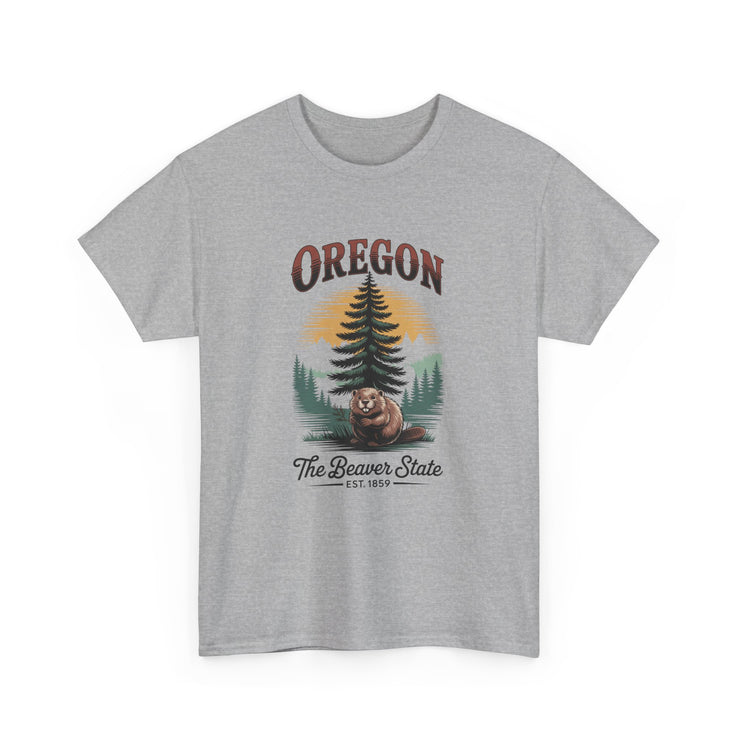 Oregon Graphic Tee - Vintage Style Unisex Cotton T-Shirt, Great for Nature Lovers, Casual Wear, USA States Design
