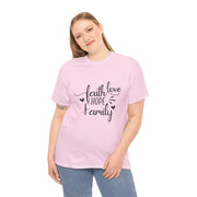 Faith, Hope, Love Family Tee - Unisex Heavy Cotton Shirt for Family Gatherings, Gifts, Celebrations, Casual Wear