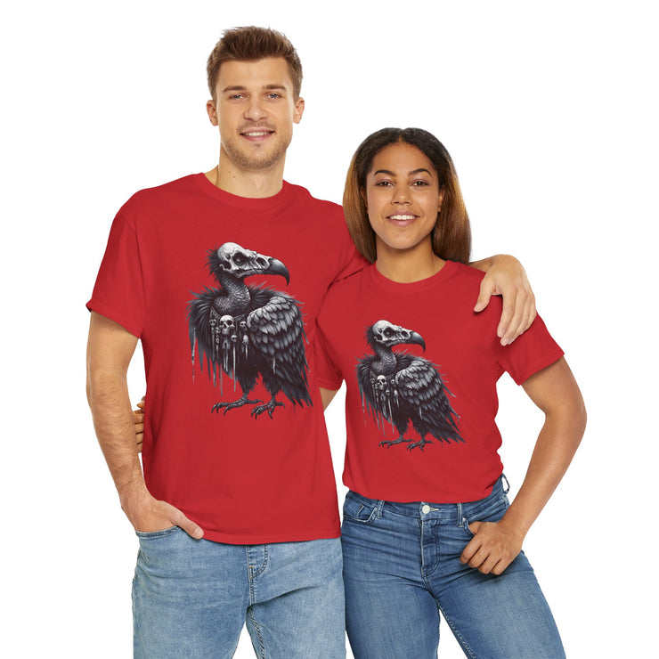 Gothic Vulture Tee, Unisex Heavy Cotton T-Shirt, Edgy Graphic Shirt for Music Lovers, Halloween T-Shirt, Alternative Fashion