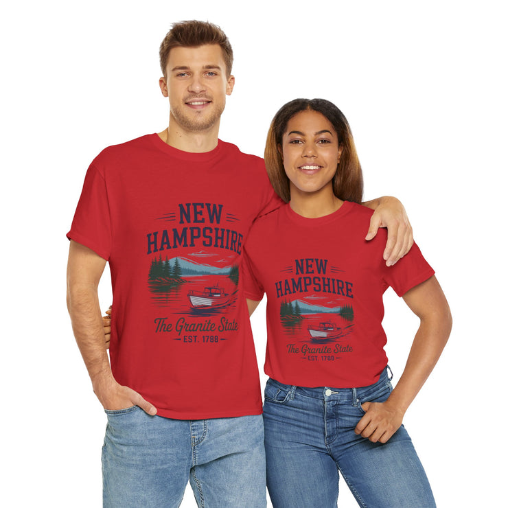 New Hampshire Adventure Tee - Unisex Heavy Cotton Tee, Vintage State Shirt, Nature Lover Gift, USA States Design