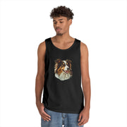 Dog Lover's Unisex Heavy Cotton Tank Top - Cute Pet Art, Custom Gift for Dog Owners, Summer Casual Wear, Animal Lover Apparel