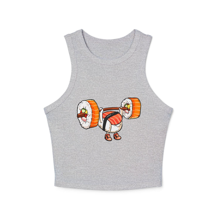 Sushi Lift Racer Tank Top - Gym Apparel, Fitness Wear, Workout Clothes, Sushi Lover Gift, Cute Tank for Summer
