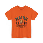Maine Adventure Tee, Unisex Heavy Cotton T-Shirt, Casual Wear, Nature Lover Gift, Vacation Souvenir, Summer Outfit, USA States Design