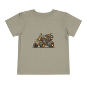 Toddler Short Sleeve Tee with Fun Vehicle Design, Birthday Gift, Kids' Fashion, Playtime Wear, Adventure Apparel