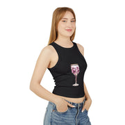 Floral Cocktail Tank Top, Women's Summer Top, Cute Crop Top, Beachwear, Party Outfit, Gift for Her