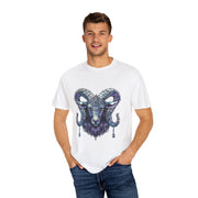 Mystical Ram Graphic Unisex T-shirt, Boho Tee, Astrology Shirt, Spiritual Gift, Festival Wear, Unique Graphic Tee