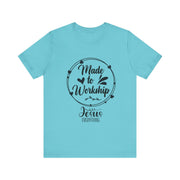 Christian Faith Tee - Made to Worship, Inspirational Shirt for Church, Faith-Based Gift, Bible Verse Apparel,