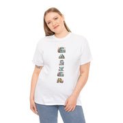 Colorful Cartoon Animal Unisex Heavy Cotton Tee - Gift for Animal Lovers, Cute T-Shirt for Kids & Adults, Fun Birthday, Casual Wear
