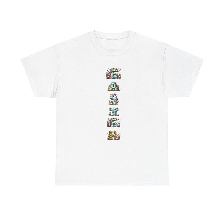 Colorful Cartoon Animal Unisex Heavy Cotton Tee - Gift for Animal Lovers, Cute T-Shirt for Kids & Adults, Fun Birthday, Casual Wear