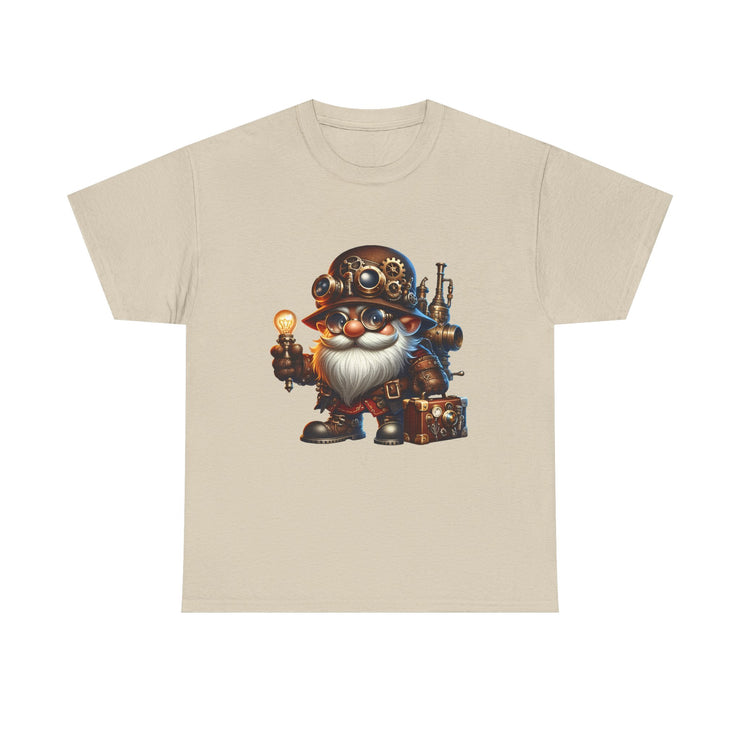 Unisex Heavy Cotton Tee with Whimsical Design, Perfect for Festivals, Gift for Gnome Lovers, Casual Everyday