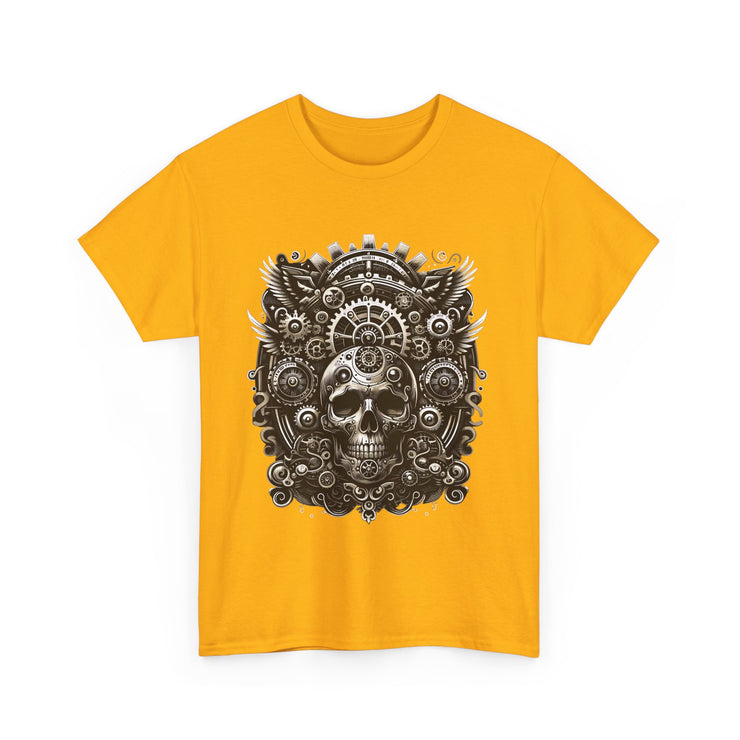 Gothic Skull Tee - Unisex Heavy Cotton T-Shirt, Unique Graphic Shirt, Casual Wear, Edgy Fashion, Gift for Him/Her, Halloween Style