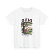 Ohio Vintage Graphic Tee, Unisex Cotton Shirt, Buckeye State Gift, Nature Lover Tee, Casual Wear, Ohio Pride Clothing, USA States Design