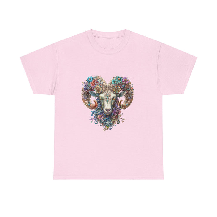Bohemian Ram Heart Tee, Unisex Shirt, Festival Wear, Nature Lover Gift, Eco-Friendly Fashion, Gift for Him/Her