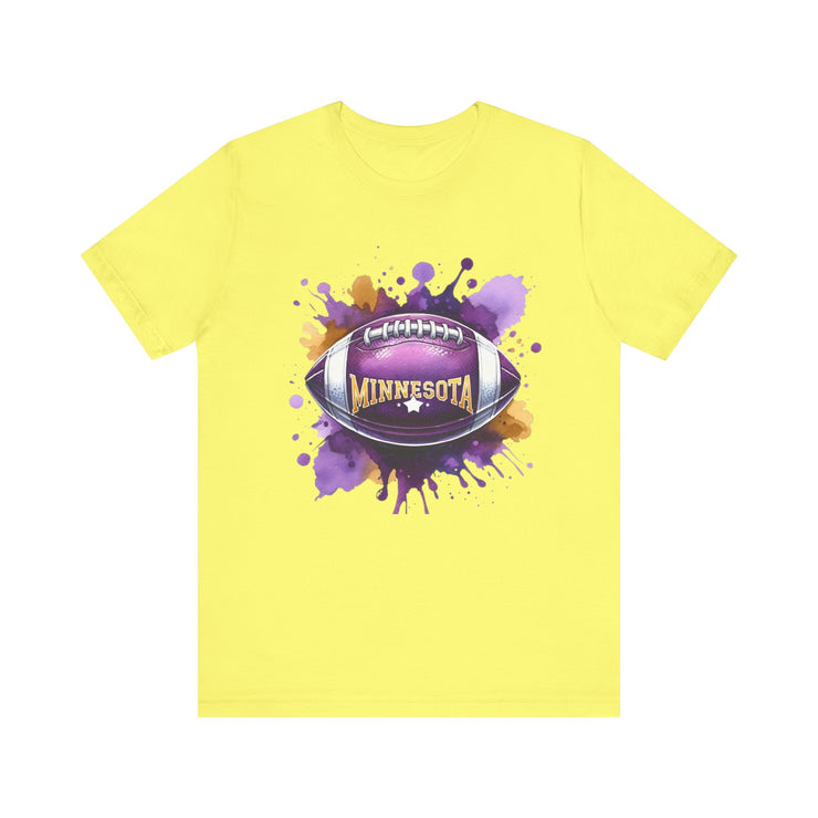 Minnesota Football Splash Tee, Unisex Short Sleeve, Sports Fan Shirt, Game Day Apparel, Football Design, Sports Design