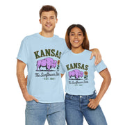 Kansas Sunflower State Tee, Unisex Heavy Cotton T-Shirt, Gift for Kansas Lovers, Cute State Pride Shirt, Fun Souvenir, Everyday Wear