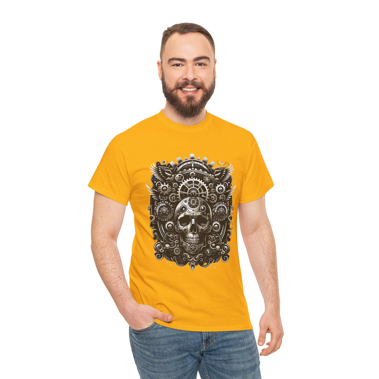 Gothic Skull Tee - Unisex Heavy Cotton T-Shirt, Unique Graphic Shirt, Casual Wear, Edgy Fashion, Gift for Him/Her, Halloween Style