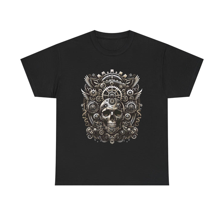 Gothic Skull Tee - Unisex Heavy Cotton T-Shirt, Unique Graphic Shirt, Casual Wear, Edgy Fashion, Gift for Him/Her, Halloween Style