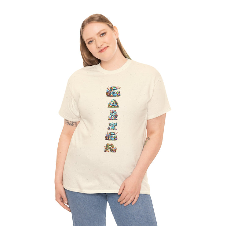 Colorful Cartoon Animal Unisex Heavy Cotton Tee - Gift for Animal Lovers, Cute T-Shirt for Kids & Adults, Fun Birthday, Casual Wear