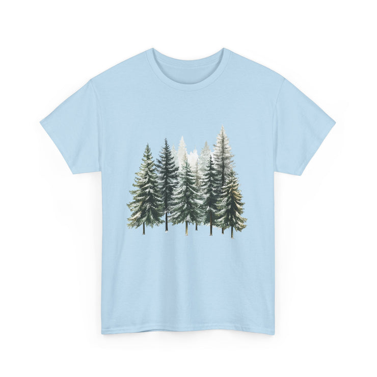Nature-Inspired Unisex Heavy Cotton Tee, Forest T-Shirt, Outdoor Lifestyle Apparel, Eco-Friendly Gift, Casual Wear, Nature Lover's Top