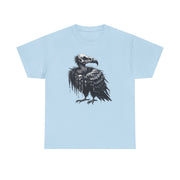 Gothic Vulture Tee, Unisex Heavy Cotton T-Shirt, Edgy Graphic Shirt for Music Lovers, Halloween T-Shirt, Alternative Fashion