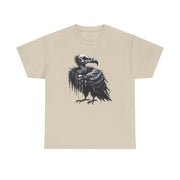 Gothic Vulture Tee, Unisex Heavy Cotton T-Shirt, Edgy Graphic Shirt for Music Lovers, Halloween T-Shirt, Alternative Fashion