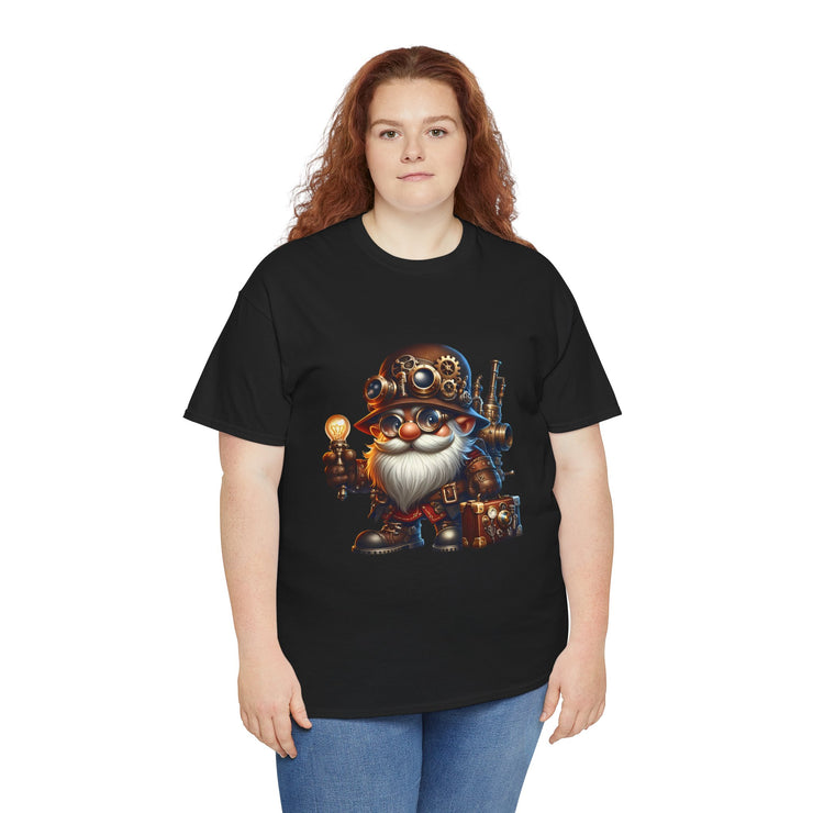 Unisex Heavy Cotton Tee with Whimsical Design, Perfect for Festivals, Gift for Gnome Lovers, Casual Everyday