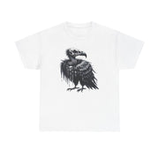 Gothic Vulture Tee, Unisex Heavy Cotton T-Shirt, Edgy Graphic Shirt for Music Lovers, Halloween T-Shirt, Alternative Fashion