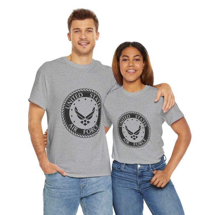 Unisex Heavy Cotton Tee with United States Air Force Design, Military Gifts, Veteran Apparel, Patriotic T-Shirt, Air Force Merchandise