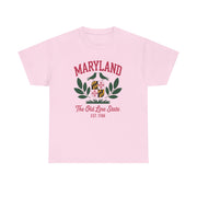 Maryland Heritage Tee | Unisex Cotton Shirt, Old Line State Apparel, Travel Souvenir, Gift for Maryland Lovers, Vintage Maryland Design,USA States Design