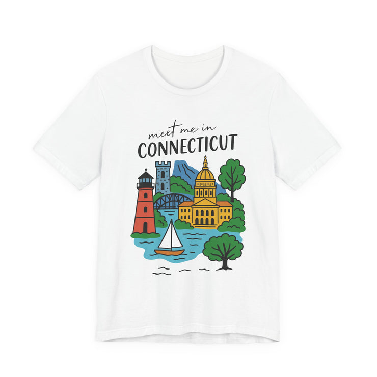 Connecticut Graphic Tee, Unisex Short Sleeve Shirt, Casual Travel Wear, Souvenir Gift, USA States Name