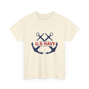 Navy Style Unisex Heavy Cotton Tee, U.S. Navy Tee, Military Pride Shirt, Veteran's Gift, Casual Wear