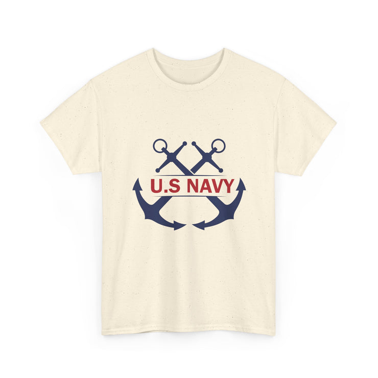 Navy Style Unisex Heavy Cotton Tee, U.S. Navy Tee, Military Pride Shirt, Veteran's Gift, Casual Wear