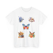 Butterfly Blossom Unisex Cotton Tee, Vibrant Nature Shirt, Gift for Nature Lovers, Spring Fashion Top, Garden Party Tee