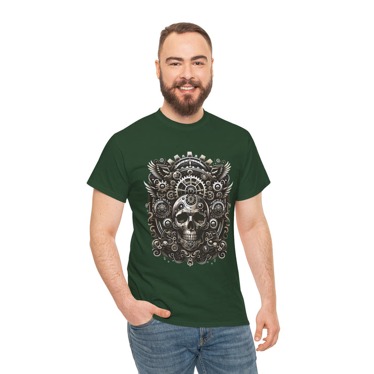 Gothic Skull Tee - Unisex Heavy Cotton T-Shirt, Unique Graphic Shirt, Casual Wear, Edgy Fashion, Gift for Him/Her, Halloween Style