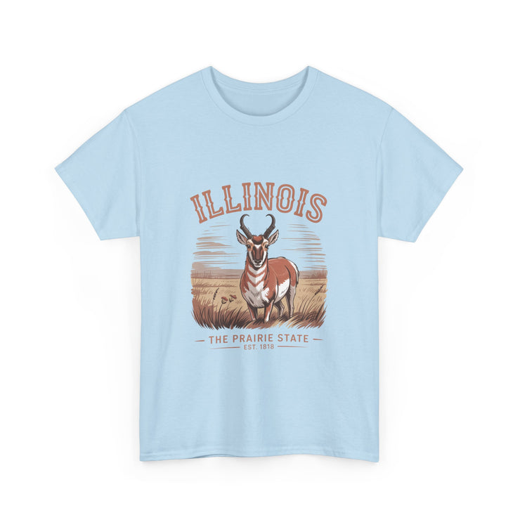 Illinois Prairie State Tee, Vintage Graphic T-Shirt, Unisex Casual Wear, Gift for Nature Lovers, Travel Souvenir, USA States Design