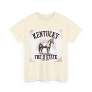 Kentucky Heritage Unisex Heavy Cotton Tee, Vintage Graphic Shirt, Horse Lover Gift, Authentic State Pride Apparel, Casual Everyday Wear, USA States Design