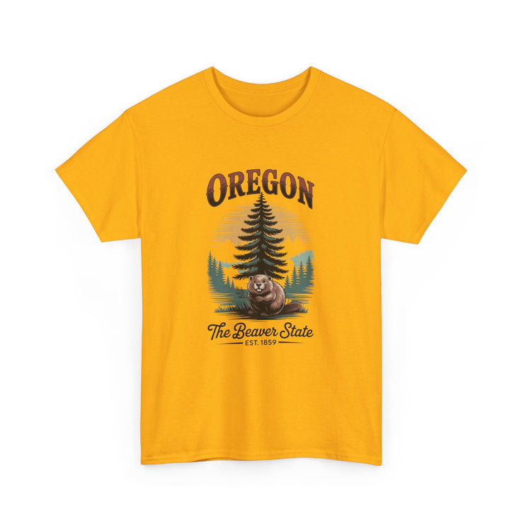 Oregon Graphic Tee - Vintage Style Unisex Cotton T-Shirt, Great for Nature Lovers, Casual Wear, USA States Design