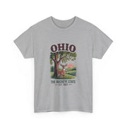 Ohio Vintage Graphic Tee, Unisex Cotton Shirt, Buckeye State Gift, Nature Lover Tee, Casual Wear, Ohio Pride Clothing, USA States Design