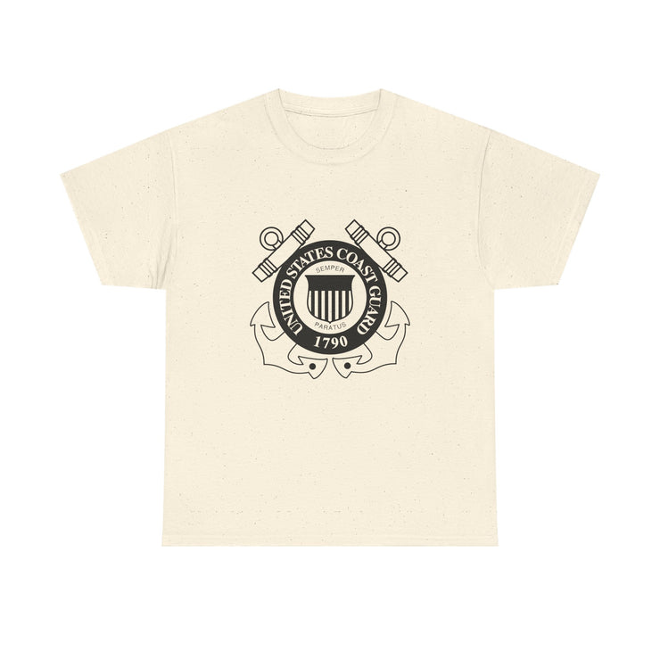 US Coast Guard Heavy Cotton Tee - Unisex, Apparel, Gift for Veterans, Nautical Spirit, Casual Wear, Summer Style